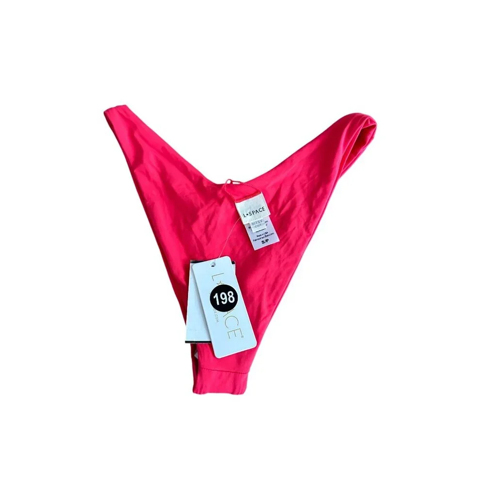 LSpace Womens High-Cut Bikini Bottoms Vibrant Pink Swimsuit Swimwear NWT Beach